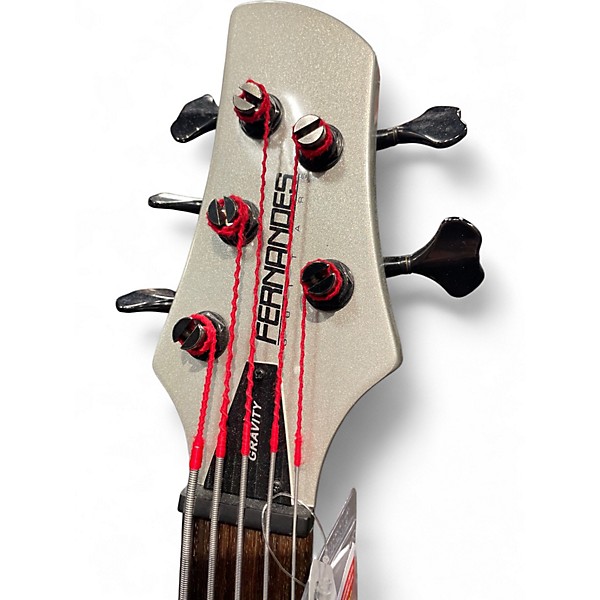 Used Fernandes Gravity 5 DLX Silver Electric Bass Guitar