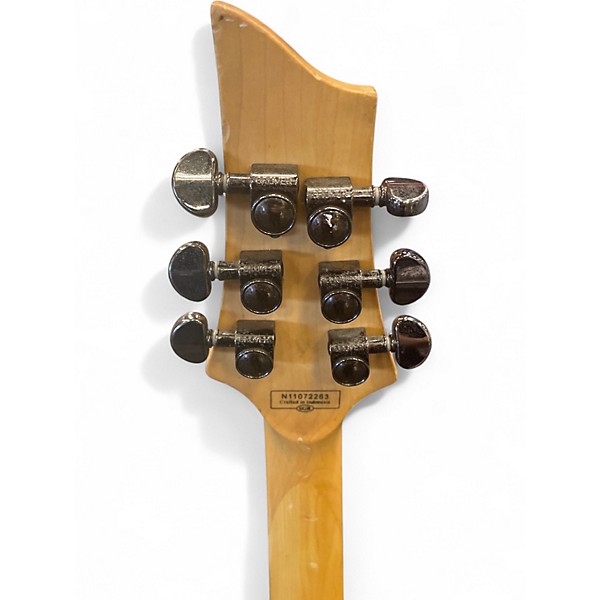 Used Schecter Guitar Research Damien Elite 6 Floyd Rose Silver Sparkle Solid Body Electric Guitar