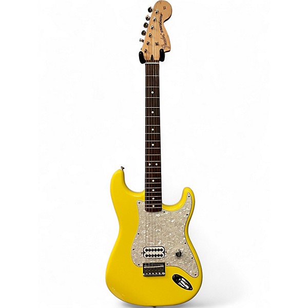 Used Fender Tom Delonge Signature Stratocaster Yellow Solid Body Electric Guitar