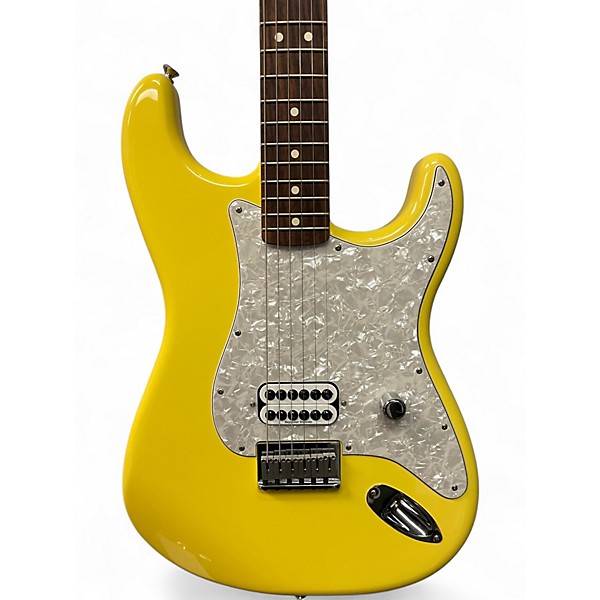 Used Fender Tom Delonge Signature Stratocaster Yellow Solid Body Electric Guitar