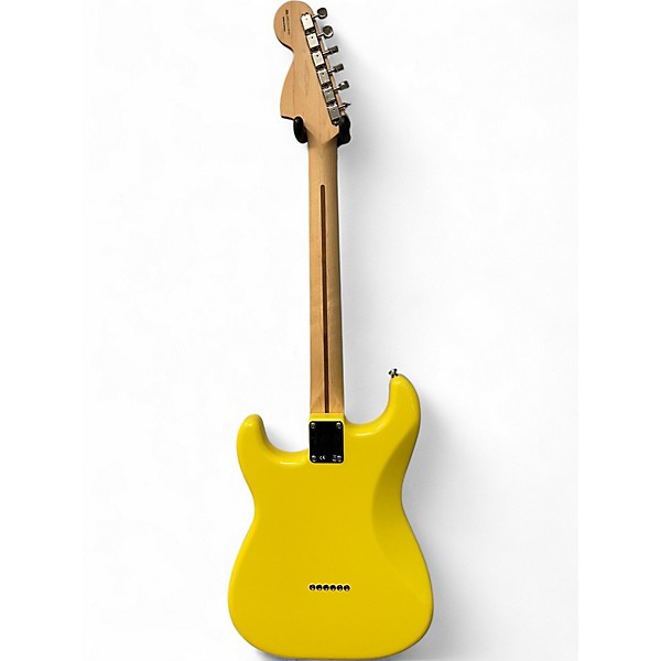 Used Fender Tom Delonge Signature Stratocaster Yellow Solid Body Electric Guitar