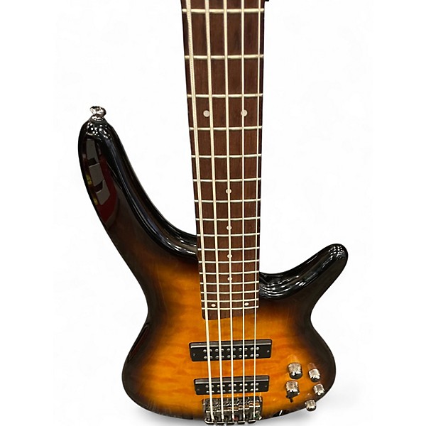 Used Ibanez SR405 5 String 2 Color Sunburst Electric Bass Guitar