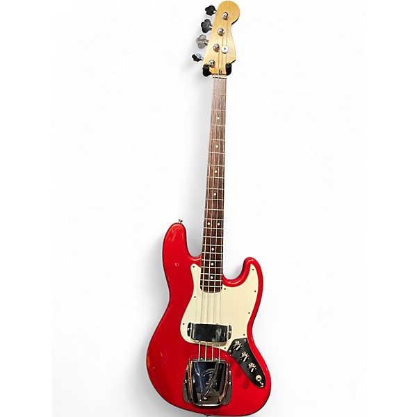 Used Fender Standard Jazz Bass CANDY APPLE RED Electric Bass Guitar