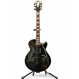 Used D'Angelico EX-SS Figured Trans Black Hollow Body Electric Guitar