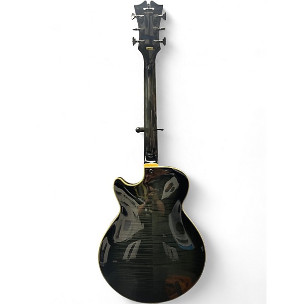 Used D'Angelico EX-SS Figured Trans Black Hollow Body Electric Guitar