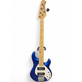 Used Sterling by Music Man Ray5 5 String Blue Electric Bass Guitar