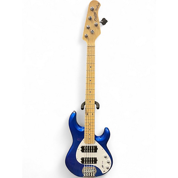 Used Sterling by Music Man Ray5 5 String Blue Electric Bass Guitar