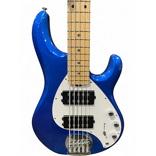 Used Sterling by Music Man Ray5 5 String Blue Electric Bass Guitar