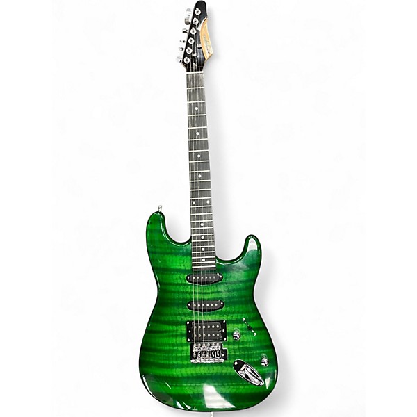 Used Leo Jaymz start style hss Green Solid Body Electric Guitar