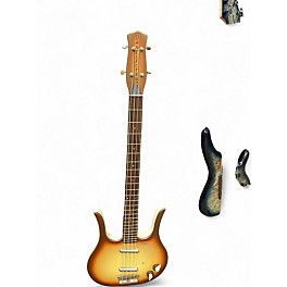 Used 2000s Danelectro Longhorn Bass Copper Burst Electric Bass Guitar