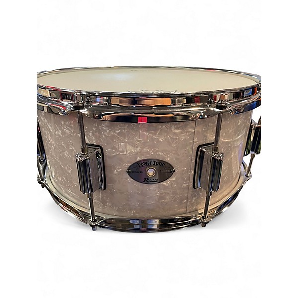 Used Rogers 6.5X14 Power tone Dyna-Sonic Pearl White Drum