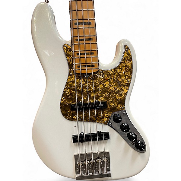 Used 2019 Fender American Ultra Jazz Bass V Arctic Pearl Electric Bass Guitar