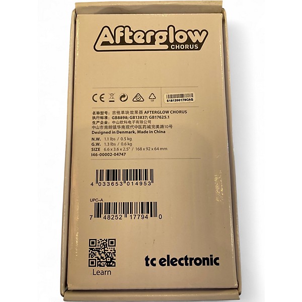 Used TC Electronic Afterglow Chorus Effect Pedal