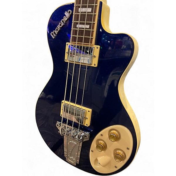 Used Italia maranello blue sparkle Electric Bass Guitar