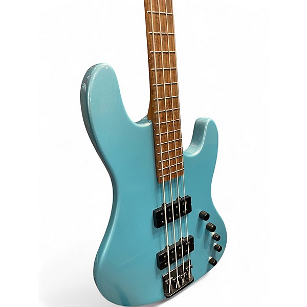 Used Balaguer Goliath Shape Custom Build Metallic Lake Placid Blue Electric Bass Guitar