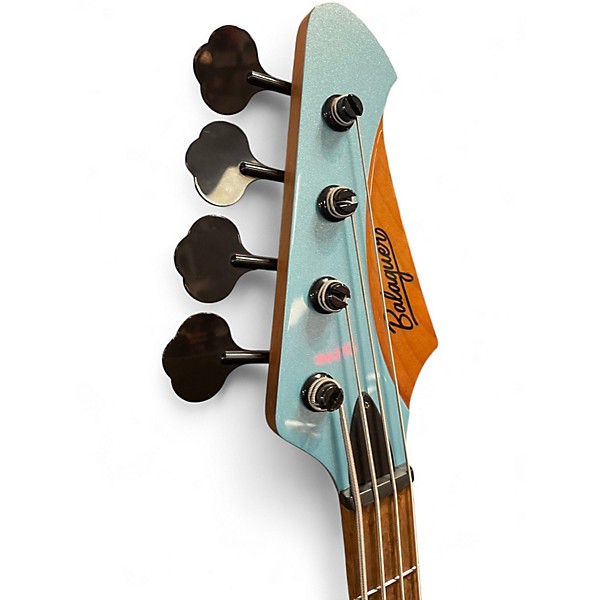 Used Balaguer Goliath Shape Custom Build Metallic Lake Placid Blue Electric Bass Guitar