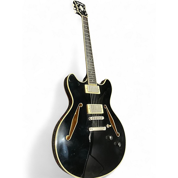 Used D'Angelico EXCEL DC TOUR Black Hollow Body Electric Guitar
