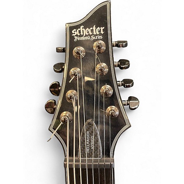 Used Schecter Guitar Research Hellraiser Hybrid c8 transparent black Solid Body Electric Guitar