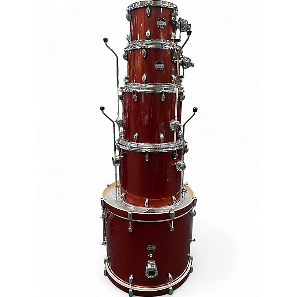 Used Mapex 7 Piece mars birch crossover blood orange sparkle Drum Kit