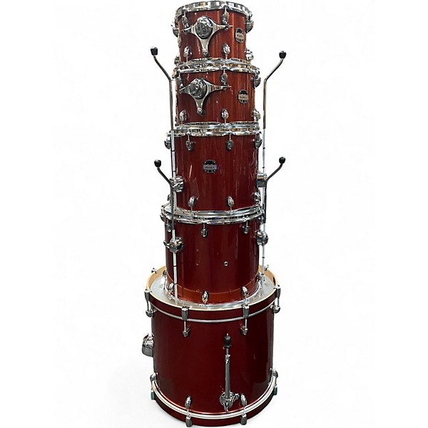 Used Mapex 7 Piece mars birch crossover blood orange sparkle Drum Kit