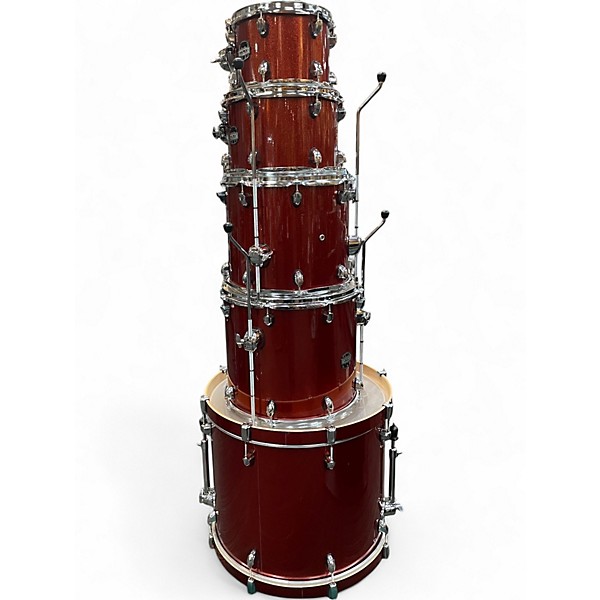 Used Mapex 7 Piece mars birch crossover blood orange sparkle Drum Kit