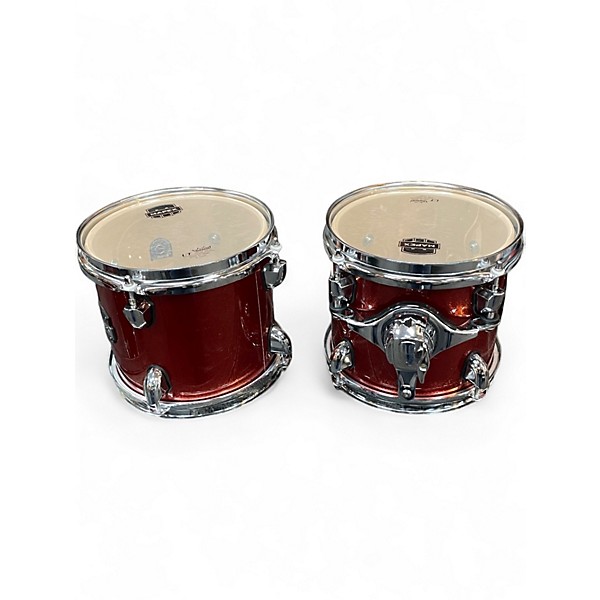 Used Mapex 7 Piece mars birch crossover blood orange sparkle Drum Kit