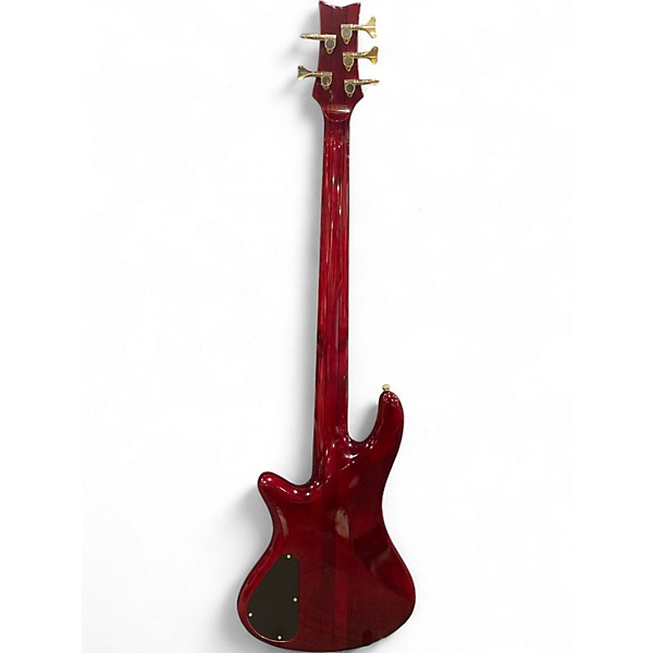 Used Schecter Guitar Research diamond series elite-5 Crimson Red Trans Electric Bass Guitar