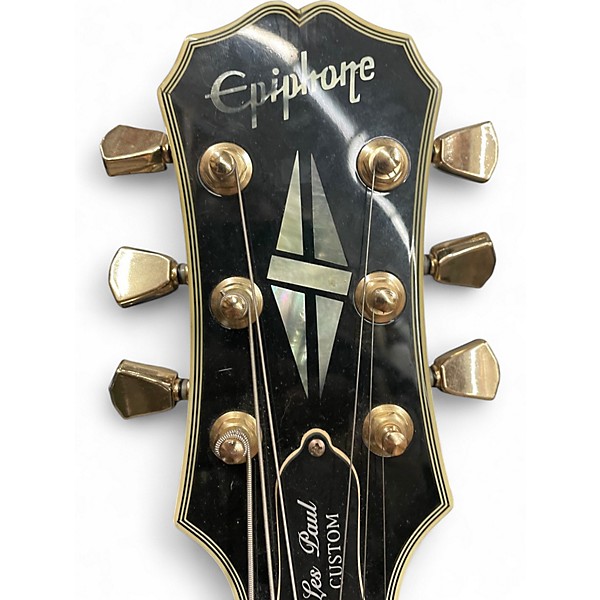 Used Epiphone Les Paul Custom Black and Gold Solid Body Electric Guitar
