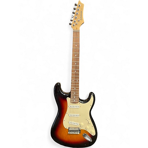 Used Johnson Double Cut 3 Color Sunburst Solid Body Electric Guitar