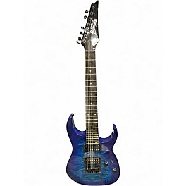 Used Ibanez GRG7221QA QUILTED BLUE Solid Body Electric Guitar