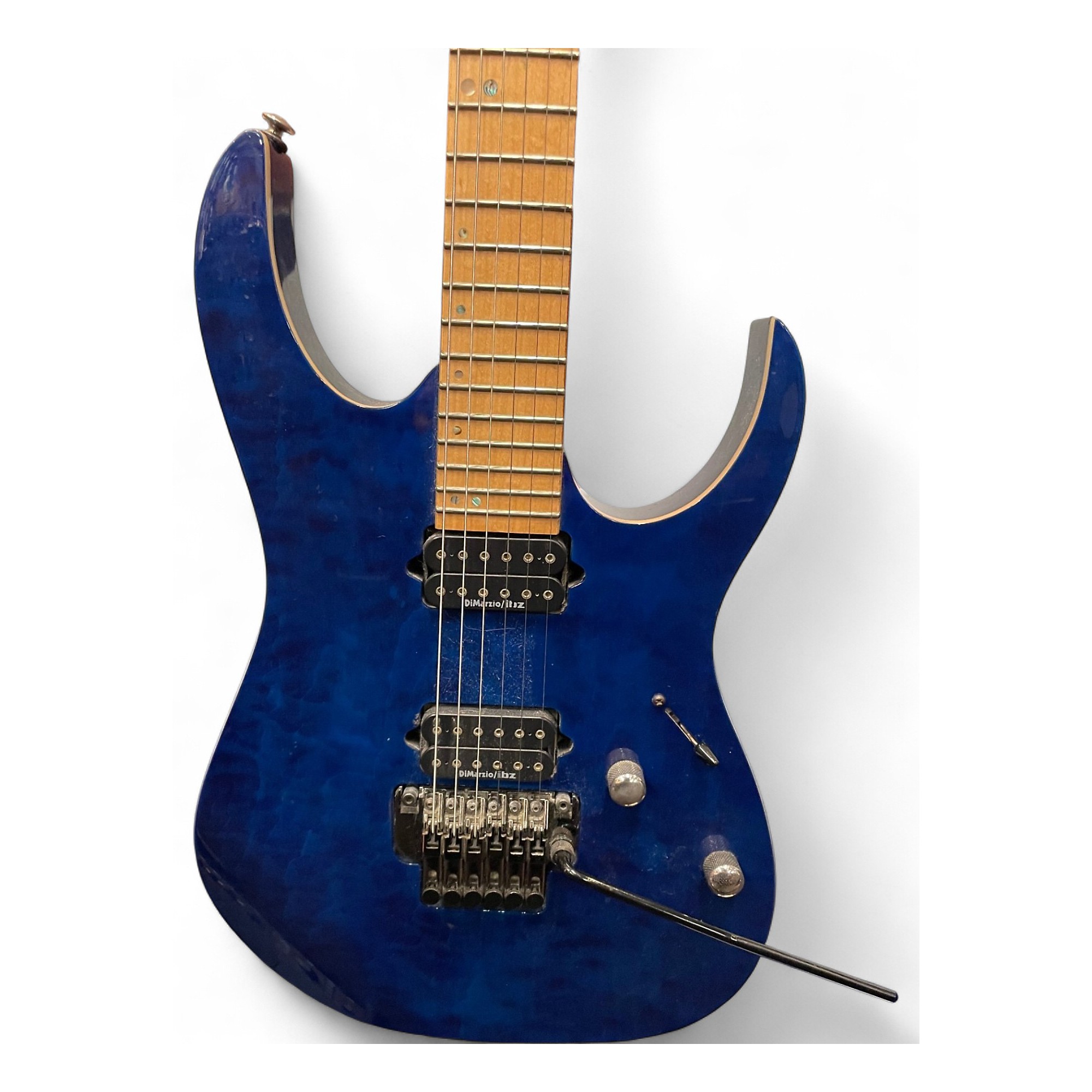 Used Ibanez premium rg920 qmz Blue Solid Body Electric