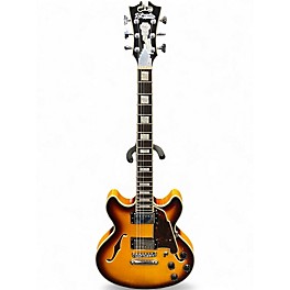Used D'Angelico Premier Series DC 3 Color Sunburst Hollow Body Electric Guitar