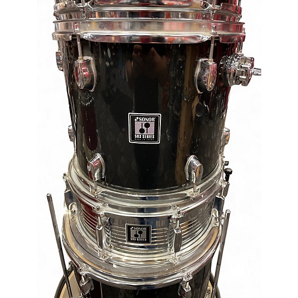 Used SONOR 5 Piece 503 Series Black Drum Kit