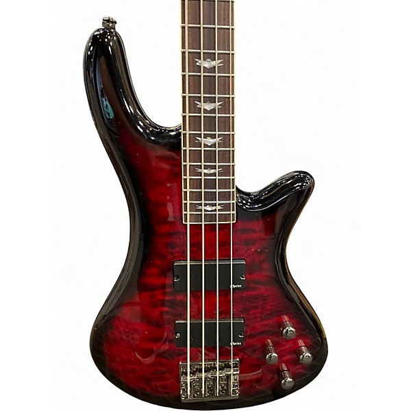 Used Schecter Guitar Research Omen Extreme 4 String Red Electric Bass Guitar