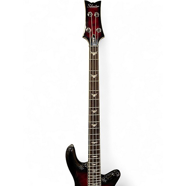 Used Schecter Guitar Research Omen Extreme 4 String Red Electric Bass Guitar