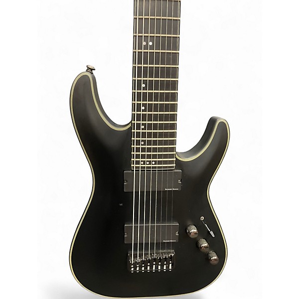 Used 2014 Schecter Guitar Research Blackjack SLS C8 Flat Black Solid Body Electric Guitar