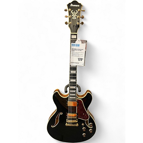 Used Ibanez as93bc Black Hollow Body Electric Guitar