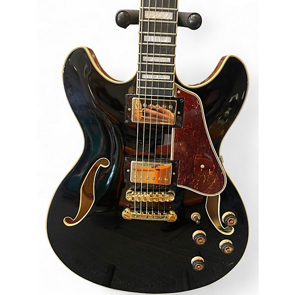Used Ibanez as93bc Black Hollow Body Electric Guitar