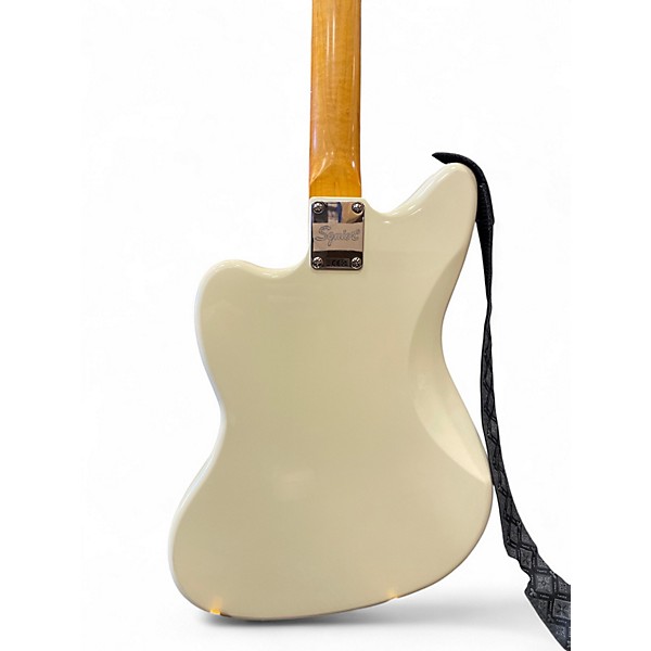 Used Fender Jazzmaster WHITE AND GOLD Solid Body Electric Guitar