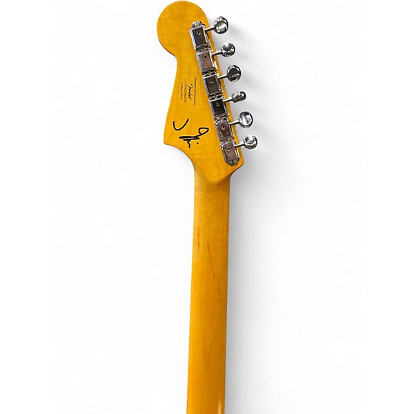 Used Fender Jazzmaster WHITE AND GOLD Solid Body Electric Guitar