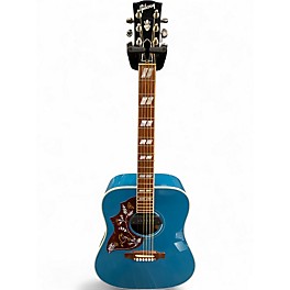 Used Gibson Left Handed Hummingbird Standard Big Sky Blue Acoustic Electric Guitar