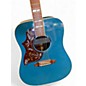 Used Gibson Left Handed Hummingbird Standard Big Sky Blue Acoustic Electric Guitar