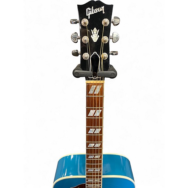 Used Gibson Left Handed Hummingbird Standard Big Sky Blue Acoustic Electric Guitar