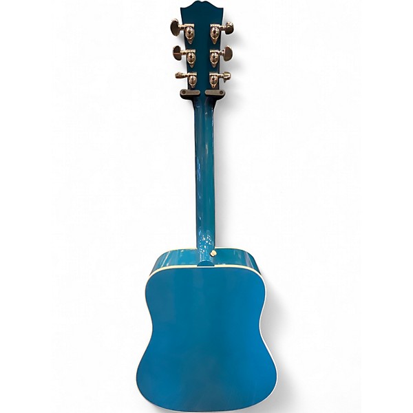 Used Gibson Left Handed Hummingbird Standard Big Sky Blue Acoustic Electric Guitar