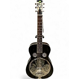 Used Regal RD52 Lightning Square Neck Trans Black Resonator Guitar
