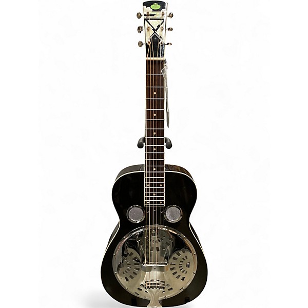 Used Regal RD52 Lightning Square Neck Trans Black Resonator Guitar