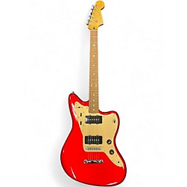 Used Squier DELUXE ST JAZZMASTER Candy Apple Red Metallic Solid Body Electric Guitar