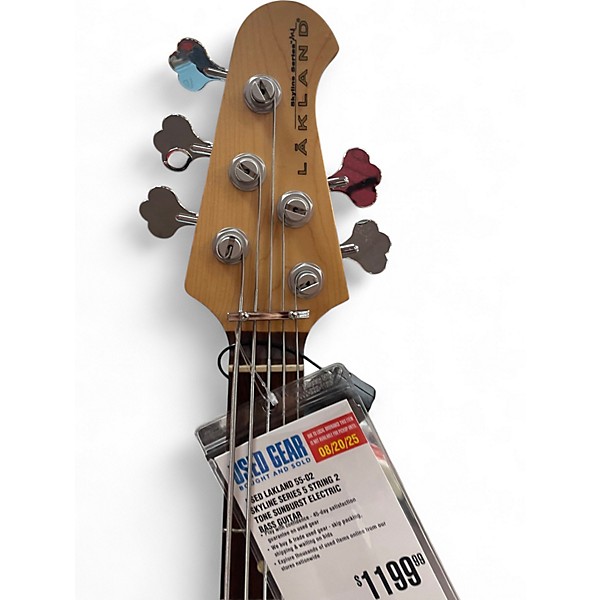Used Lakland 55-02 Skyline Series 5 String 2 Tone Sunburst Electric Bass Guitar