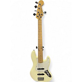 Used Squier Affinity Jazz Bass V 5 String White Electric Bass Guitar