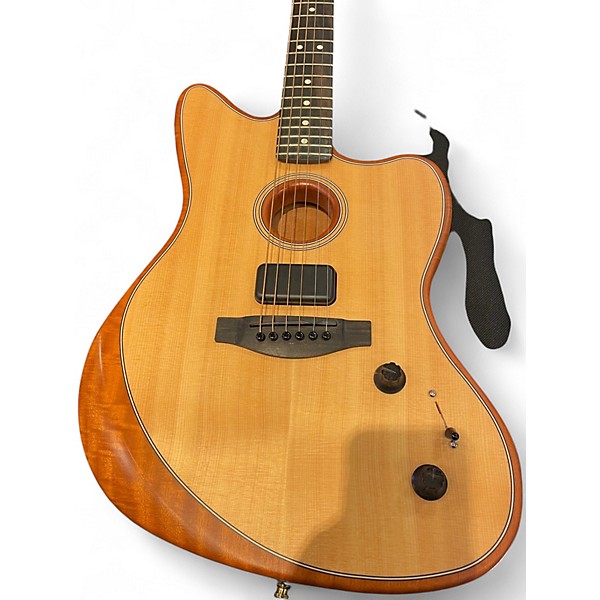 Used 2021 Fender American Acoustasonic jazzmaster Natural Acoustic Electric Guitar
